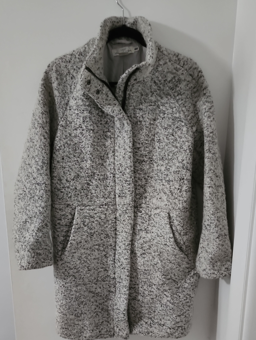 H&M Women's Speckled Bouclé Coat - Gray